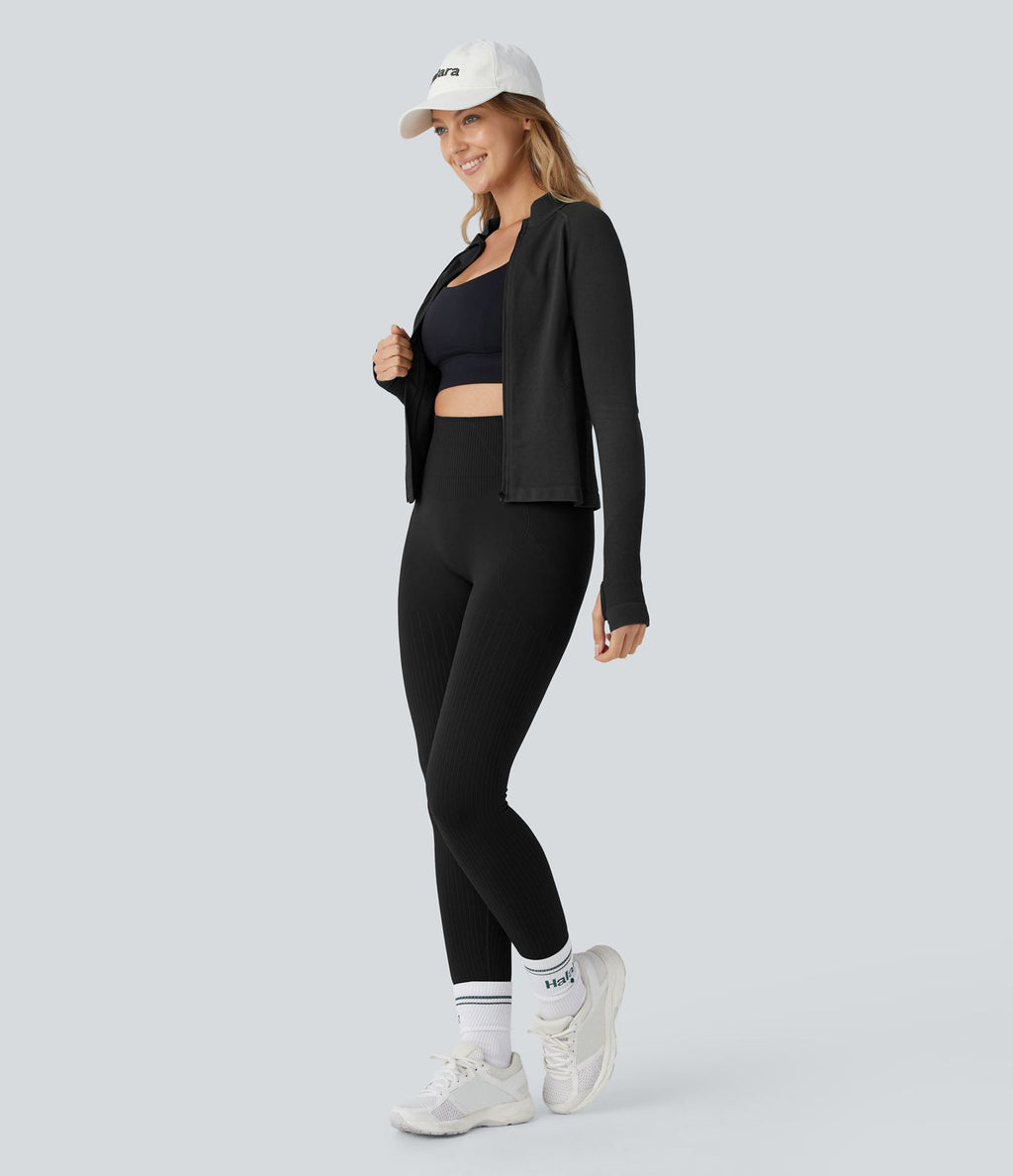 Legging d'entraînement gainant effet push-up taille haute côtelé doux sans couture OneForm Seamless Flow