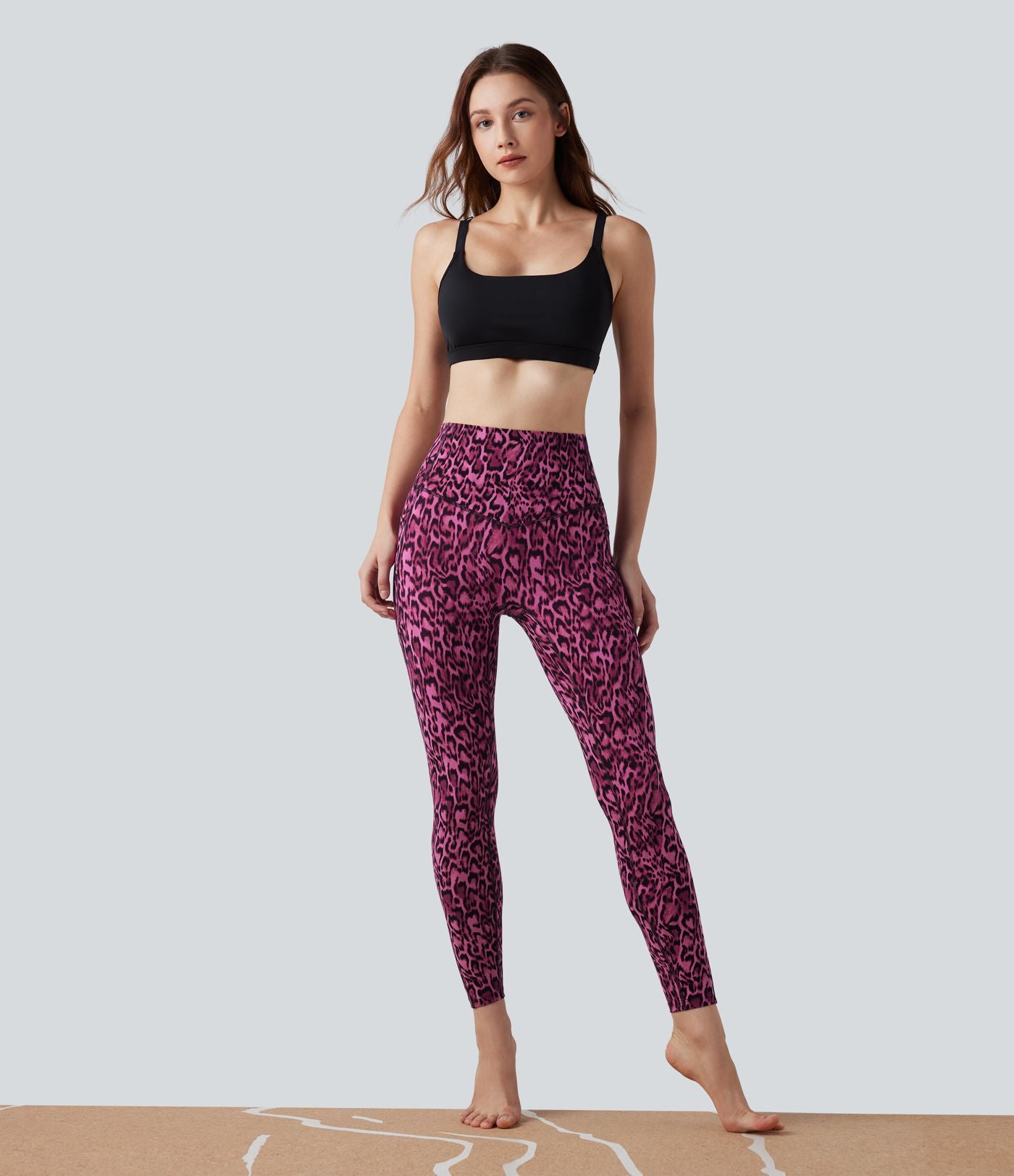 Legging de yoga gainant taille haute imprimé léopard avec poches Halara UltraSculpt™