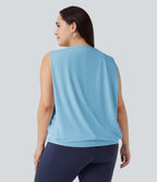 Débardeur yoga grande taille col rond Cool Touch - UPF50+