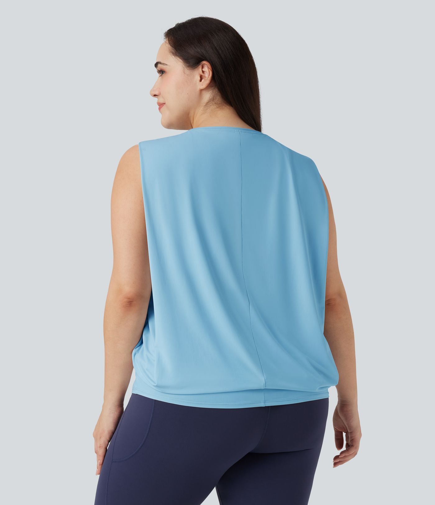 Débardeur yoga grande taille col rond Cool Touch - UPF50+