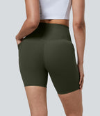 Short cycliste 17,5 cm d'entraînement gainant taille haute avec poches Halara UltraSculpt™