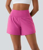 Short yoga 2-en-1 SoftlyZero™ Airy effet frais InstantCool taille très haute 12,5 cm avec poches, longueur allongée