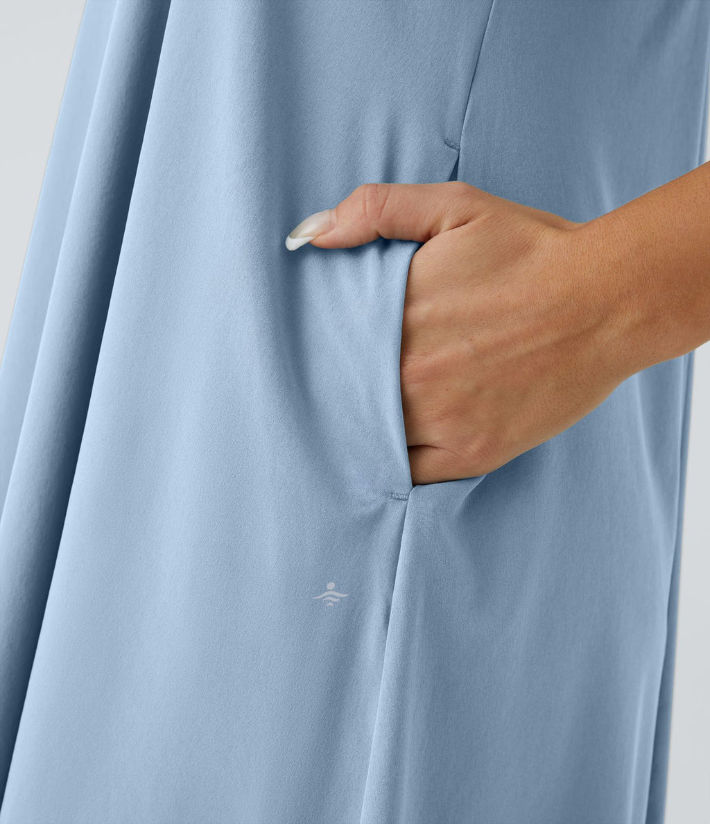 Robe décontractée mi-longue Breezeful™ dos nageur poche latérale fluide asymétrique séchage rapide A-C