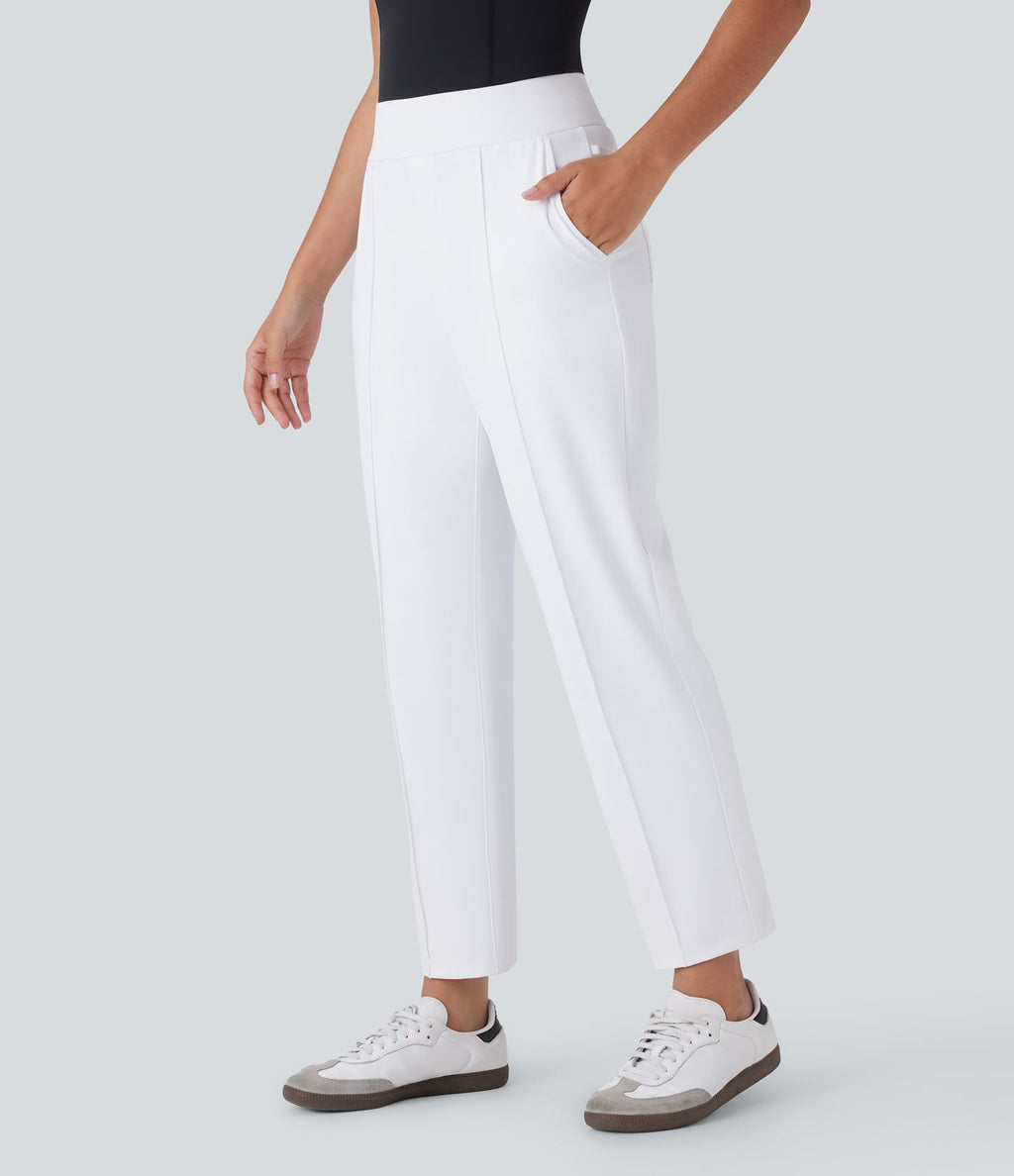 Pantalon de golf fuselé, taille mi-haute, séchage rapide, avec poches et poche tee, UPF40+