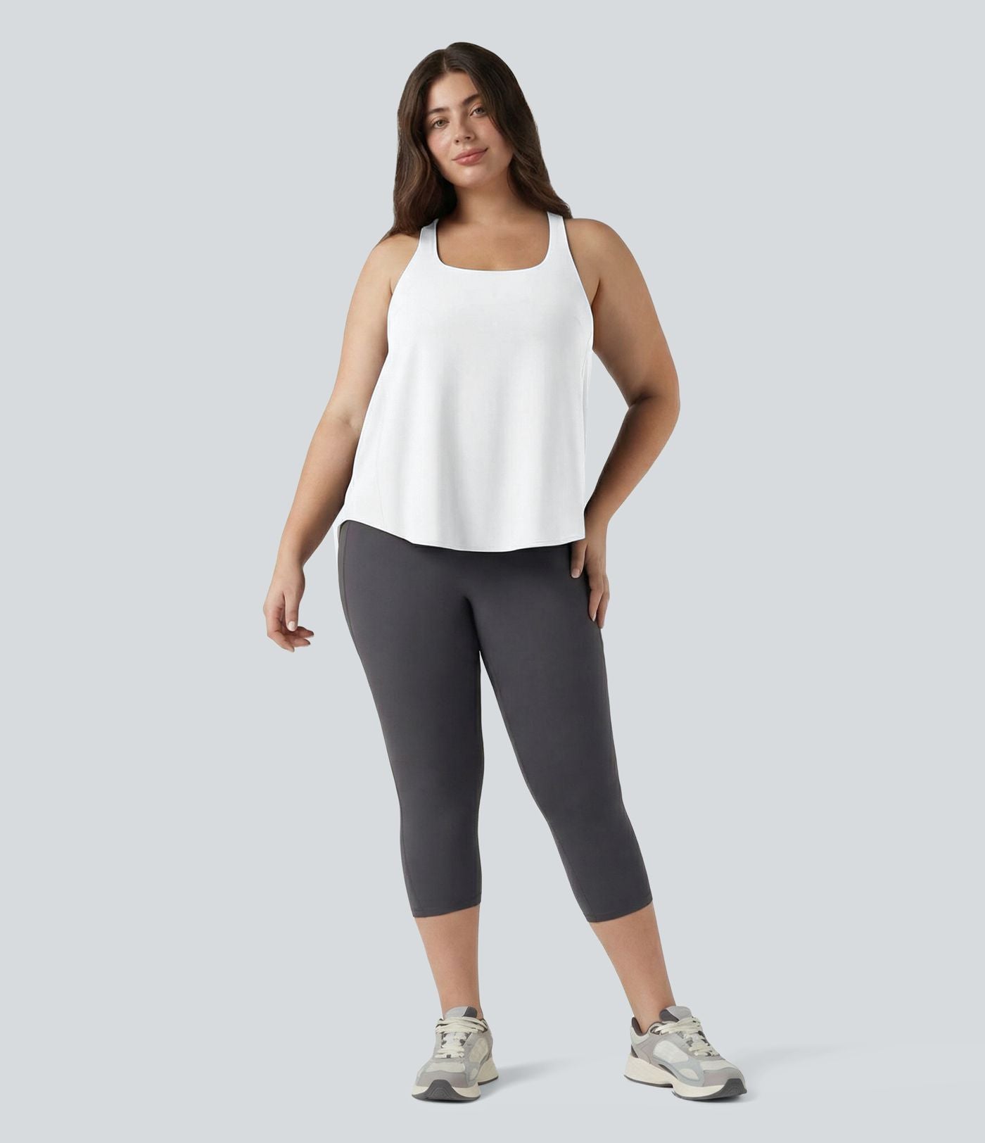 Débardeur running Halara UltraSculpt™ grande taille col rond ourlet arrondi