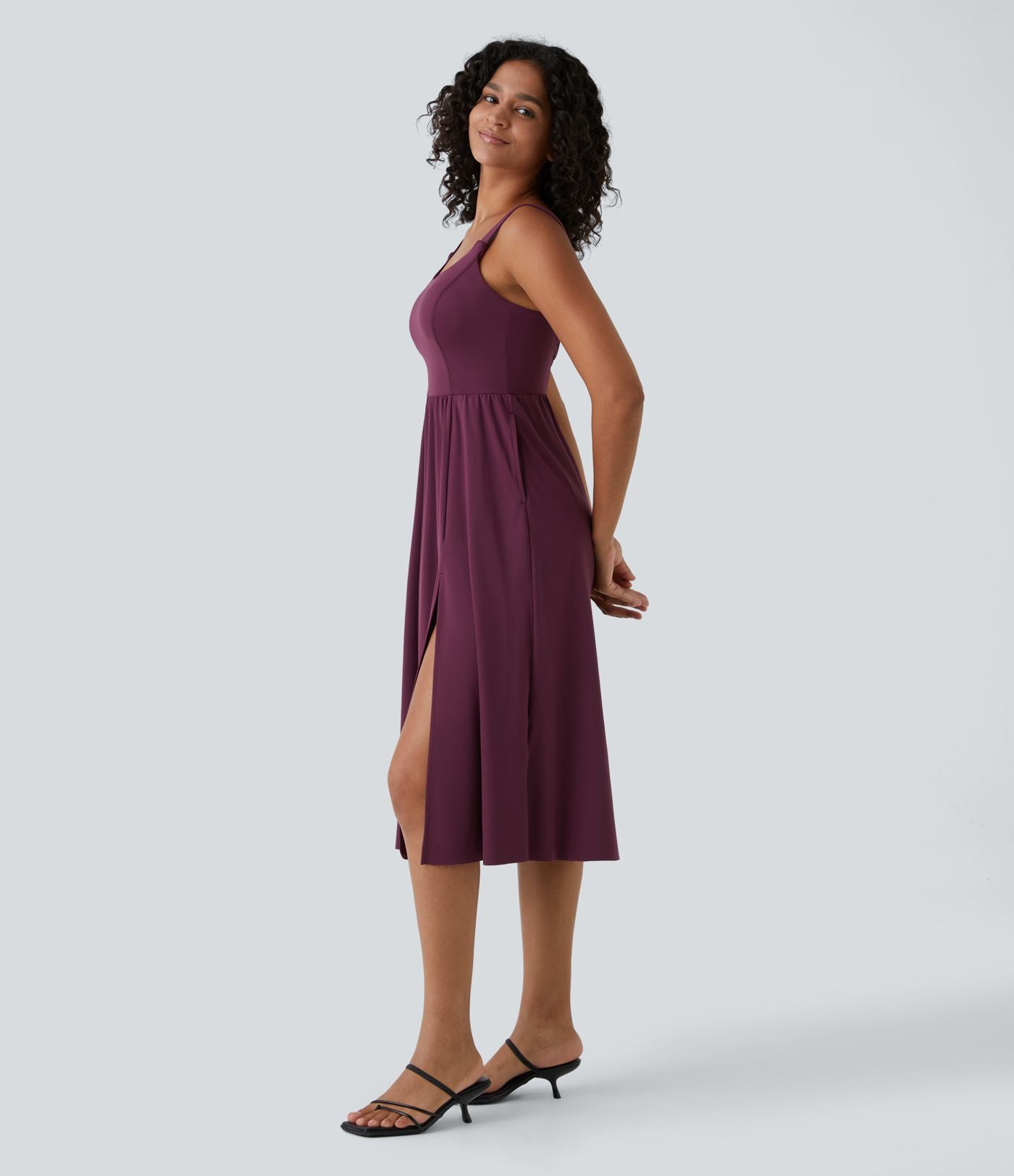 Robe décontractée mi-longue rembourrée A-D