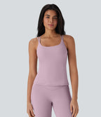Top bretelles yoga Halara UltraSculpt™ Cool séchage rapide, dos nu avec bonnets moulés - UPF50+