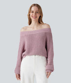 Pull épaules dénudées à manches longues