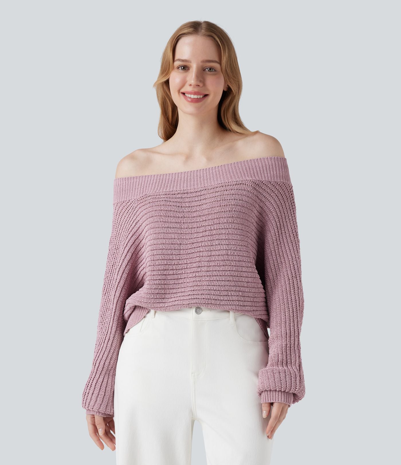 Pull épaules dénudées à manches longues