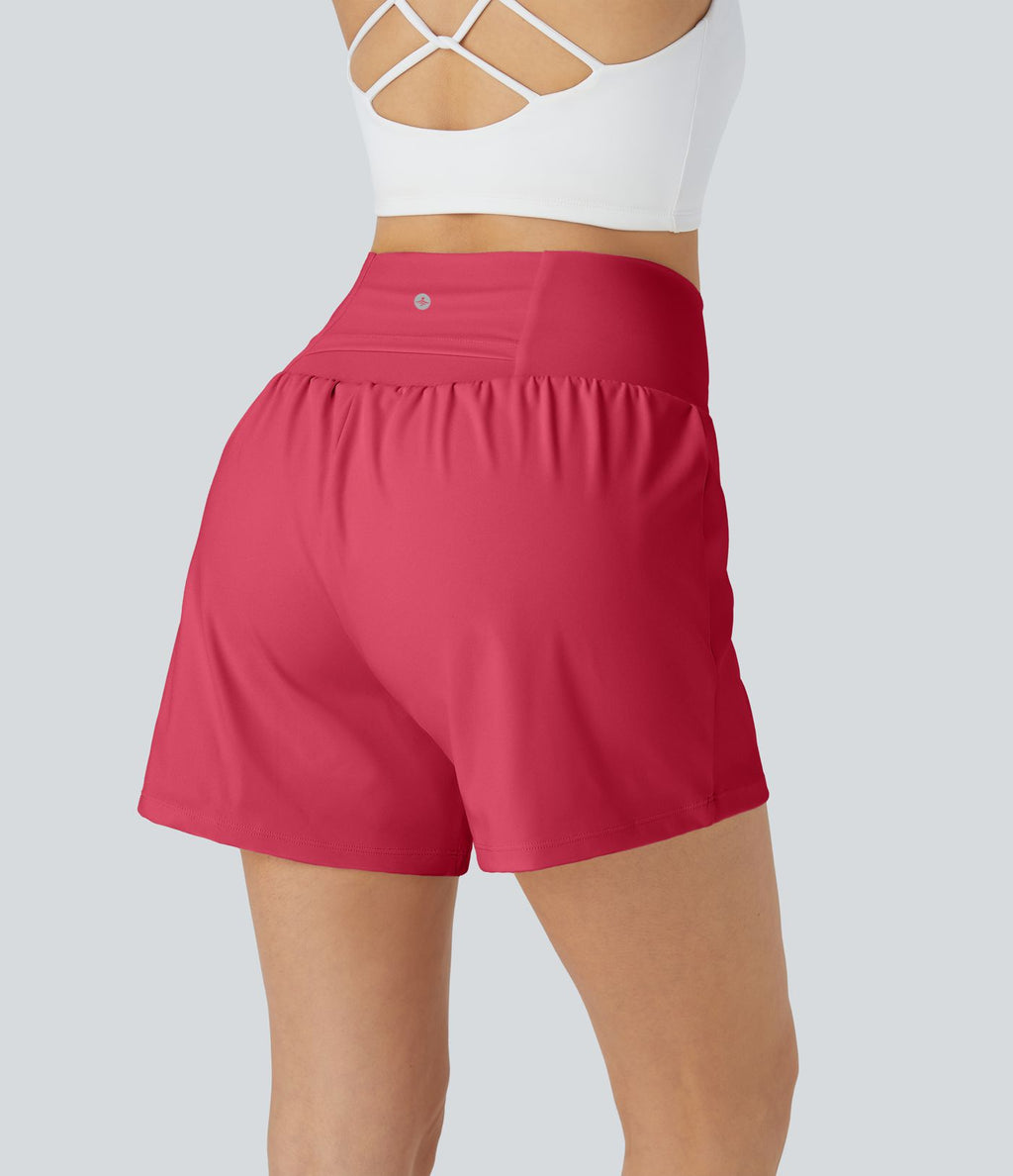 Short yoga 2-en-1 SoftlyZero™ Airy effet frais InstantCool taille très haute 12,5 cm avec poches, longueur allongée
