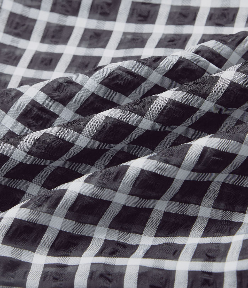 Pantalon décontracté à carreaux taille haute coupe ample avec poches latérales
