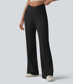 Pantalon évasé SpacerTek™ taille haute croisée avec poches