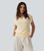 Pull de travail col polo manches courtes