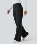 Pantalon tailleur évasé taille mi-haute Halara Flex™ DayStretch avec zip latéral et poches
