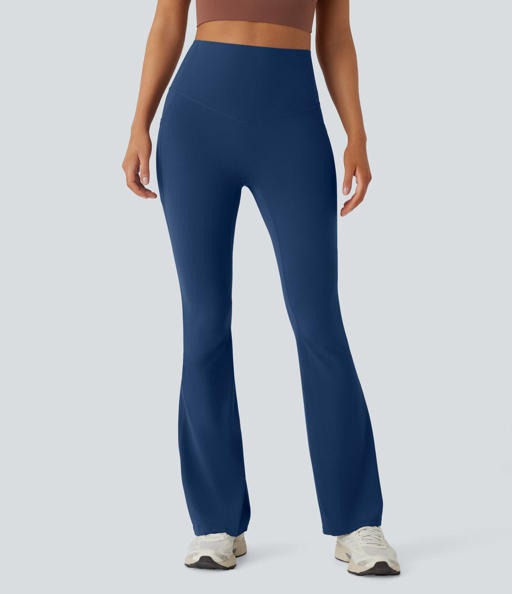 Pantalon de yoga à coupe bootcut gainant taille haute avec poches Halara UltraSculpt™