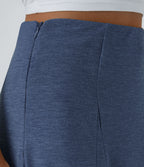 Jupe Évasée Casual Longue Fermeture Éclair Latérale Taille Haute