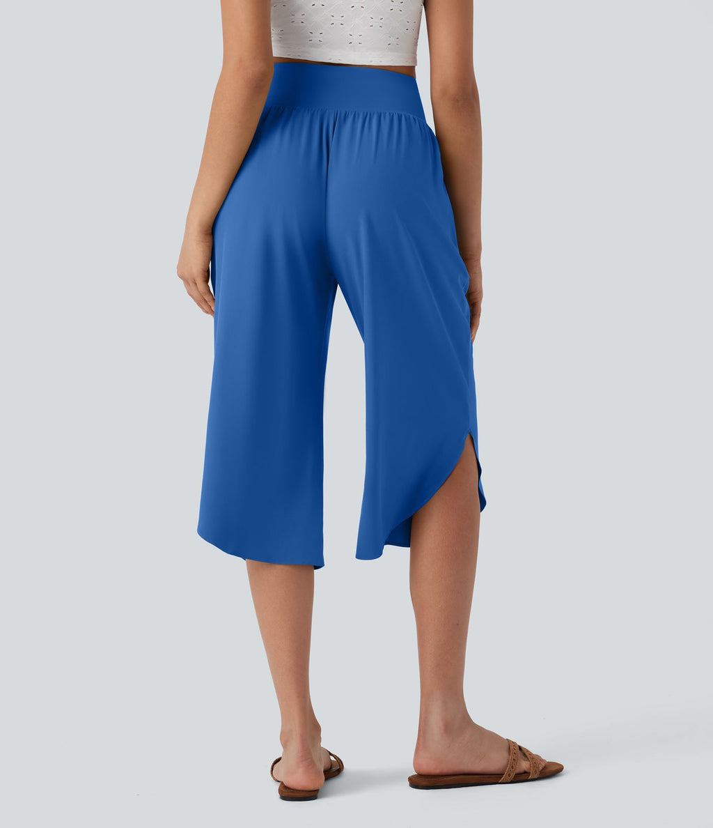 Pantalon corsaire gainant taille haute à ourlet asymétrique et séchage rapide avec poches Breezeful™