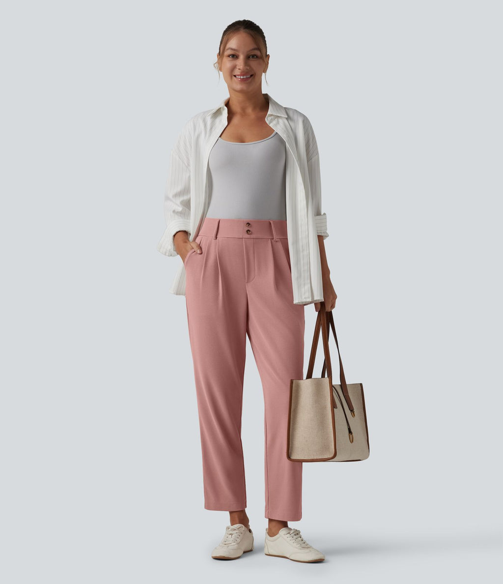 Halara Flex™ Pantalon tailleur fuselé taille haute en tissu gaufré avec poches