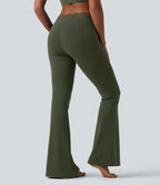 Halara UltraSculpt™ Legging évasé de yoga taille haute en V avec dentelle contrastée et poches