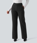 Pantalon tailleur coupe droite taille moyenne avec poches