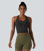 Brassière de sport courte col U dos nageur avec brassière intégrée