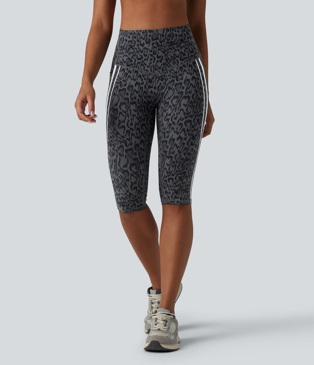 Halara UltraSculpt™ Legging corsaire de training gainant taille haute léopard color block avec poches