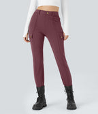Pantalon cargo ajusté uni taille haute DayStretch avec poches zippées