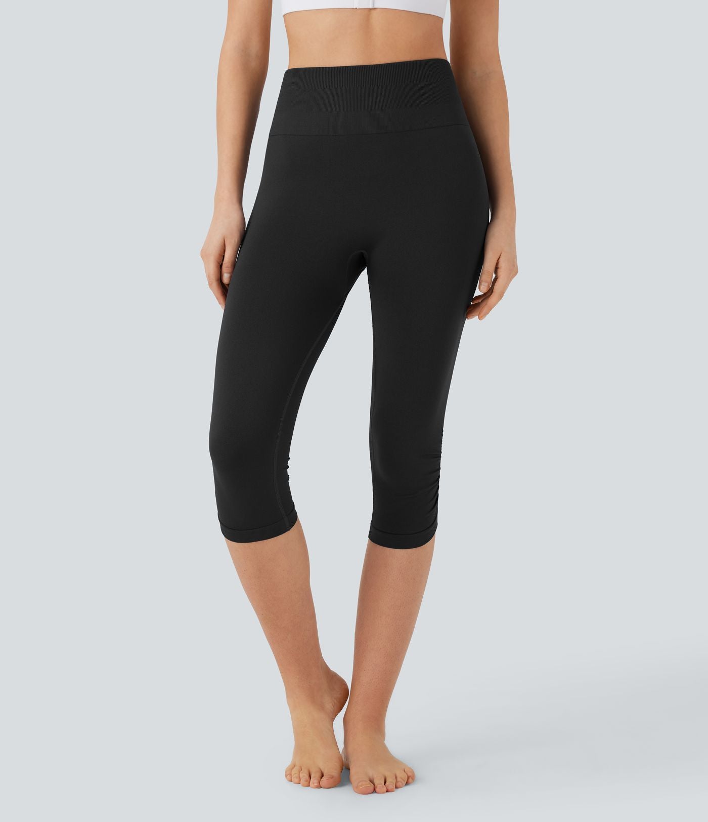 Legging yoga pedal pusher taille haute froncé sans couture OneForm Seamless Flow