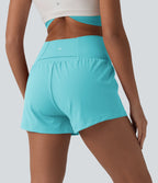 Short de yoga 2-en-1 SoftlyZero™ Airy croisé taille haute 7,5 cm effet frais InstantCool avec poches