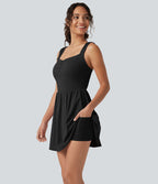 Robe-short mini SoftlyZero™ Plush à encolure cœur avec coussinets amovibles, poches et bonnets B à E, accès facile Easy Peasy