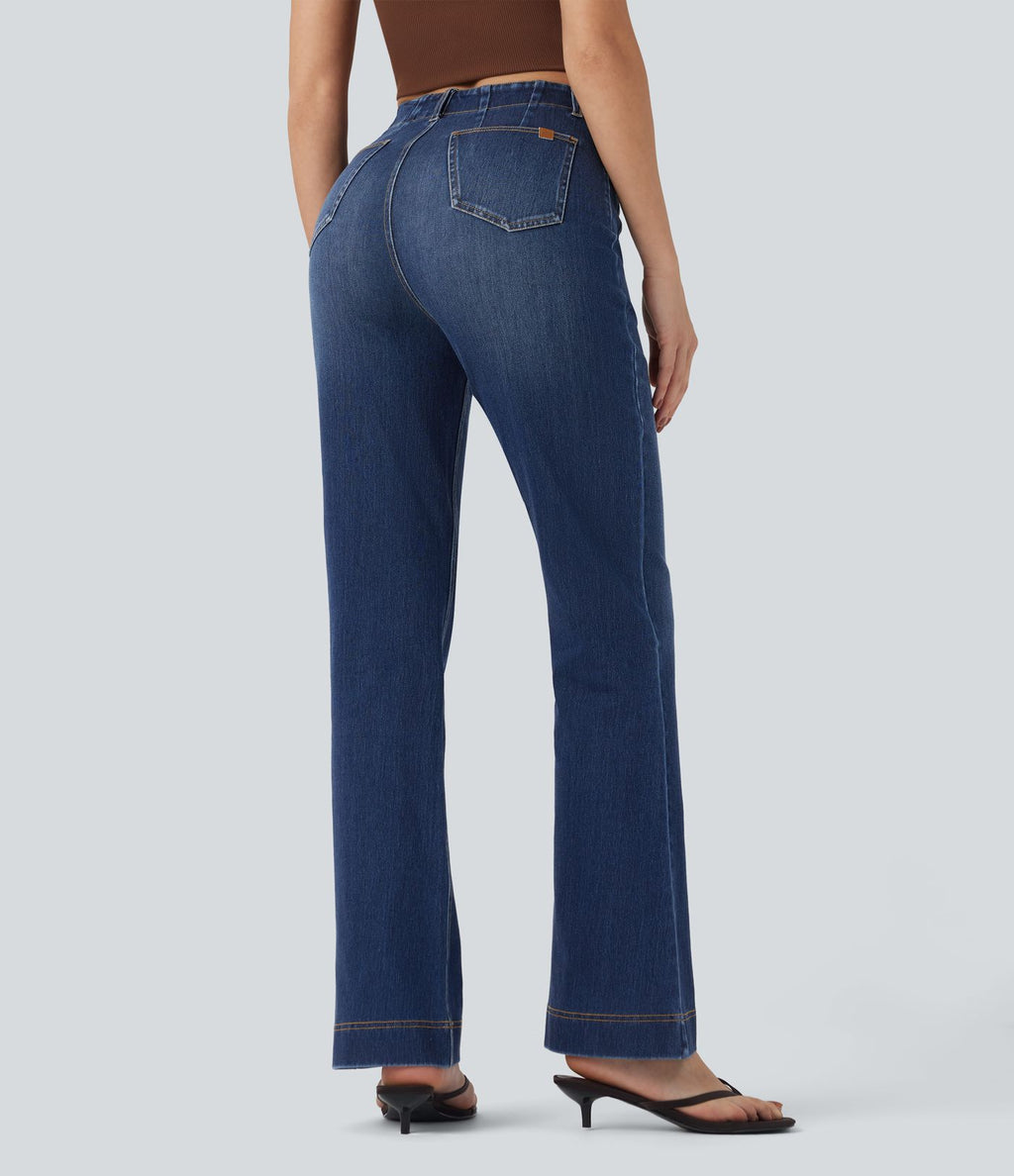 Jean ajusté évasé Halara Flex™ taille haute avec poches