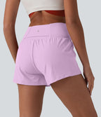Short de yoga 2-en-1 SoftlyZero™ Airy croisé taille haute 7,5 cm effet frais InstantCool avec poches