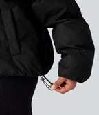 Doudoune casual oversize à col montant avec ourlet à cordon de serrage et poches