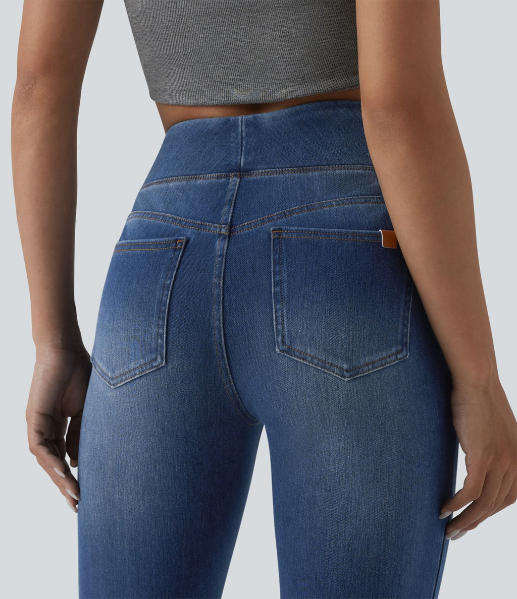Jean évasé Halara Flex™ gainant casual taille haute avec poches
