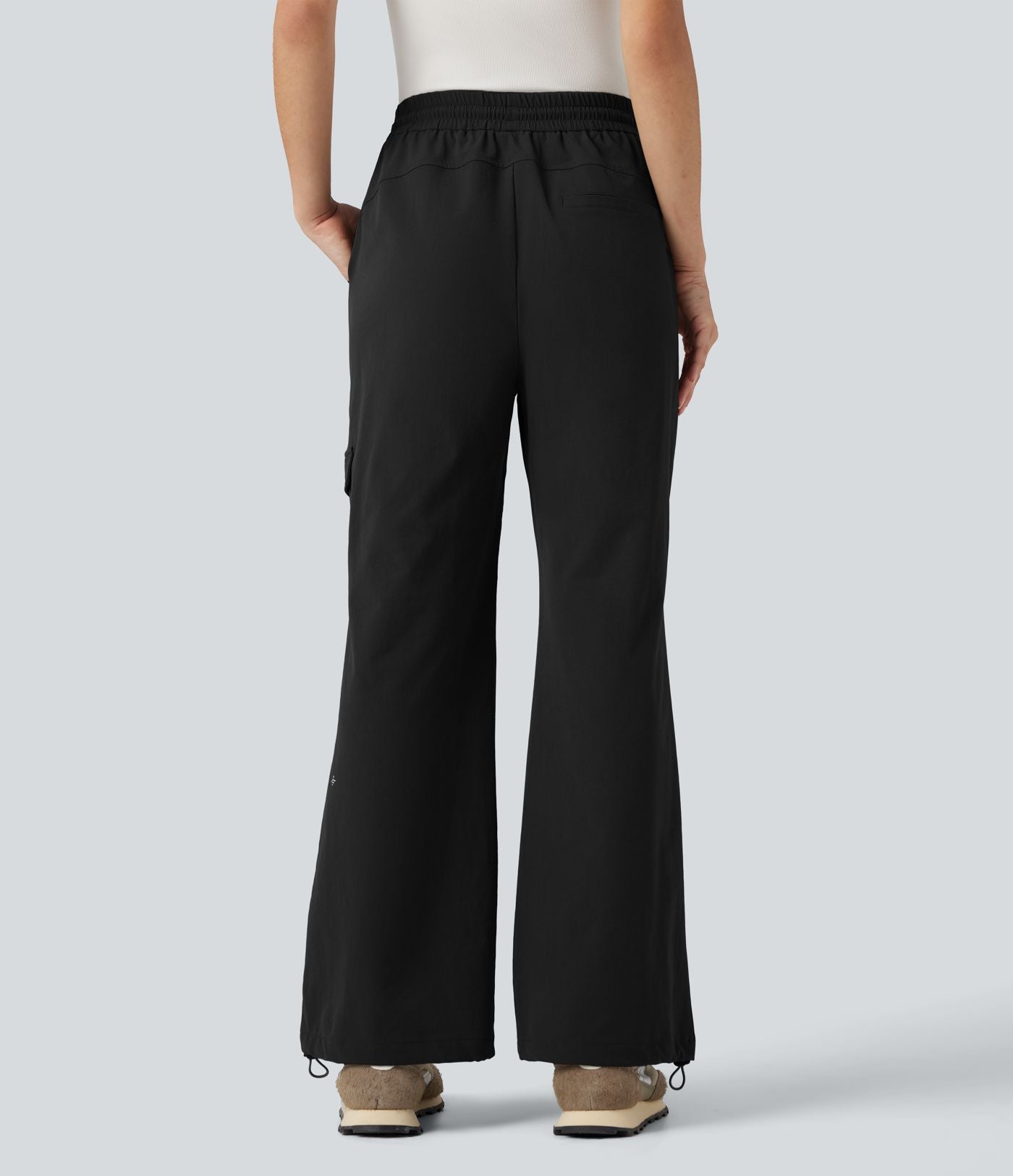 Pantalon de randonnée bootcut, taille haute, cordon et poches