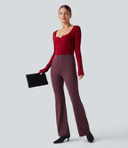 Halara Flex™ Pantalon tailleur évasé à rayures taille haute avec poches