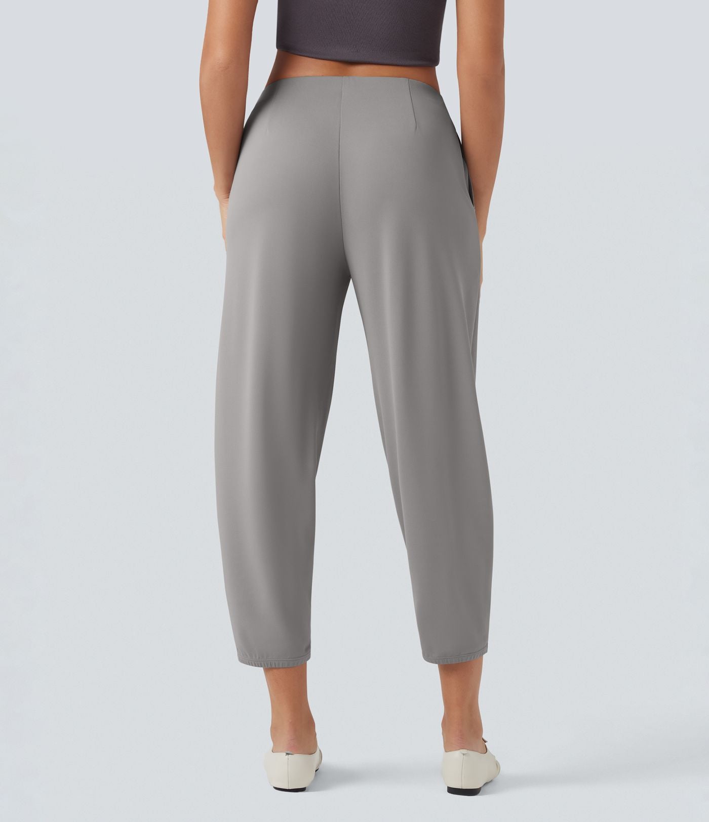 Pantalon tailleur fuselé Halara Flex™ crêpe taille mi-haute avec poches