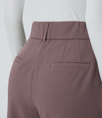 Pantalon tailleur Halara Flex™ fuselé uni, taille haute, avec poches