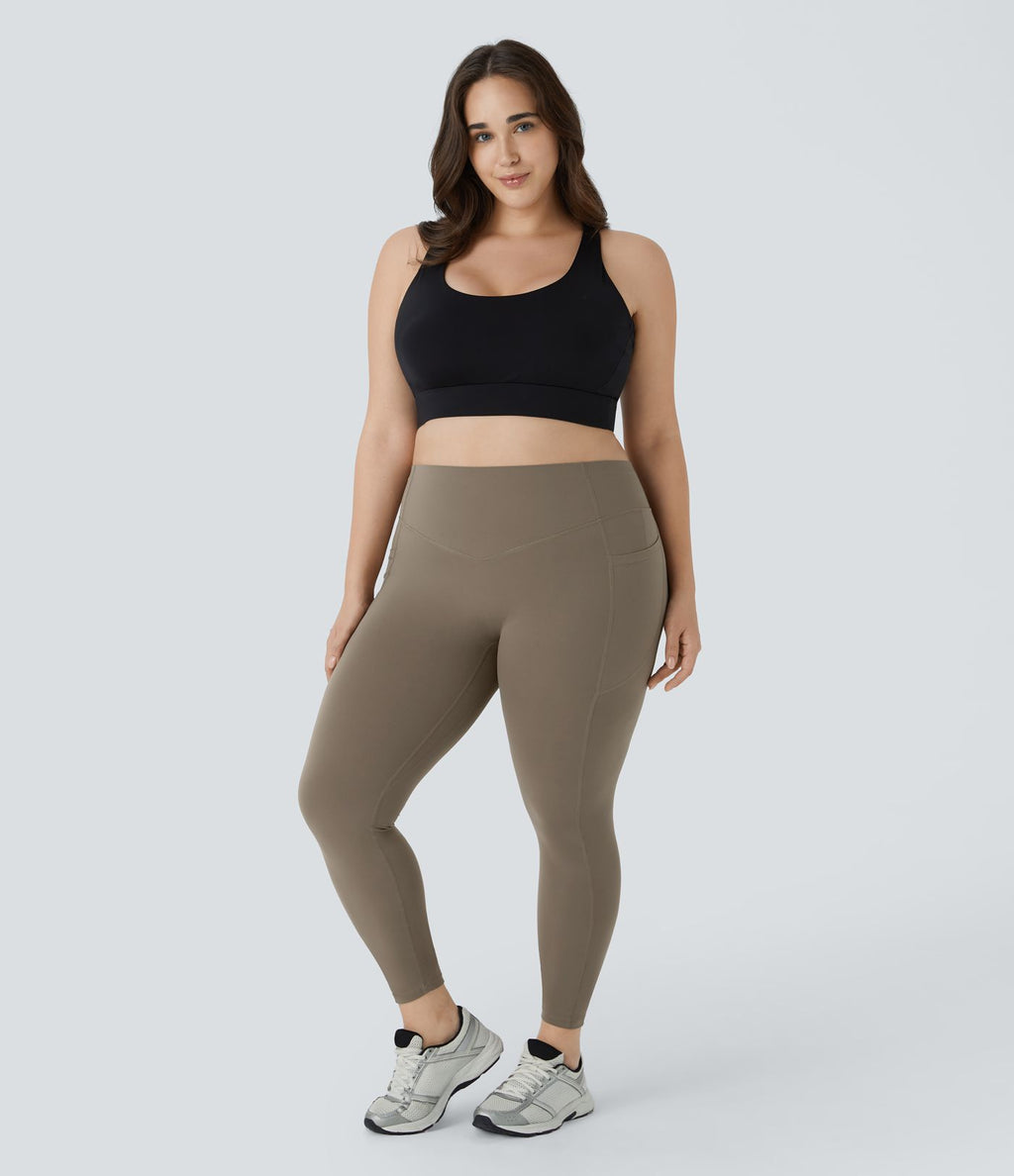 Legging d'entraînement gainant galbant taille haute grande taille avec effet scrunch et poches Halara UltraSculpt™