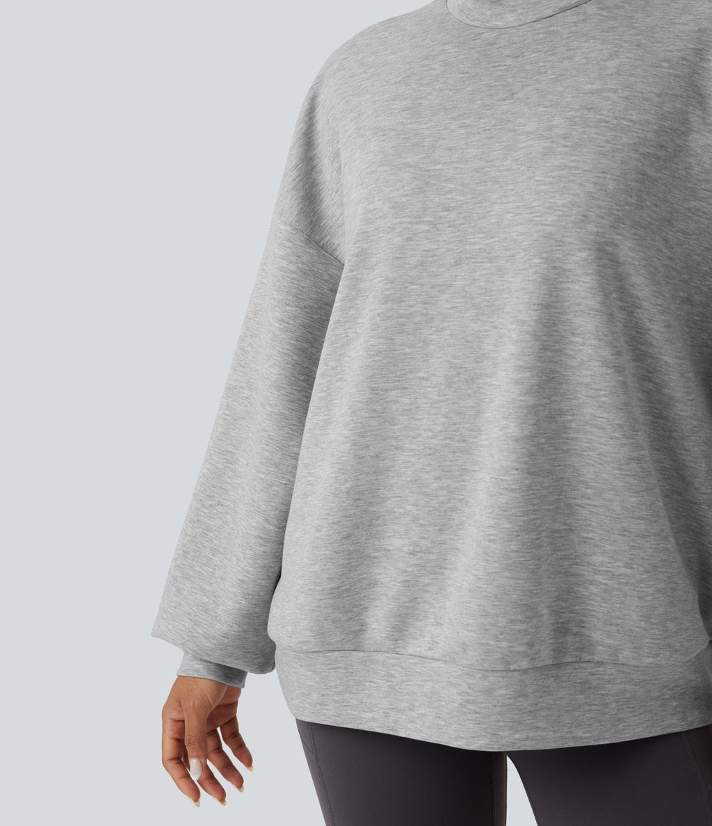 Sweatshirt casual col montant coupe décontractée avec poches