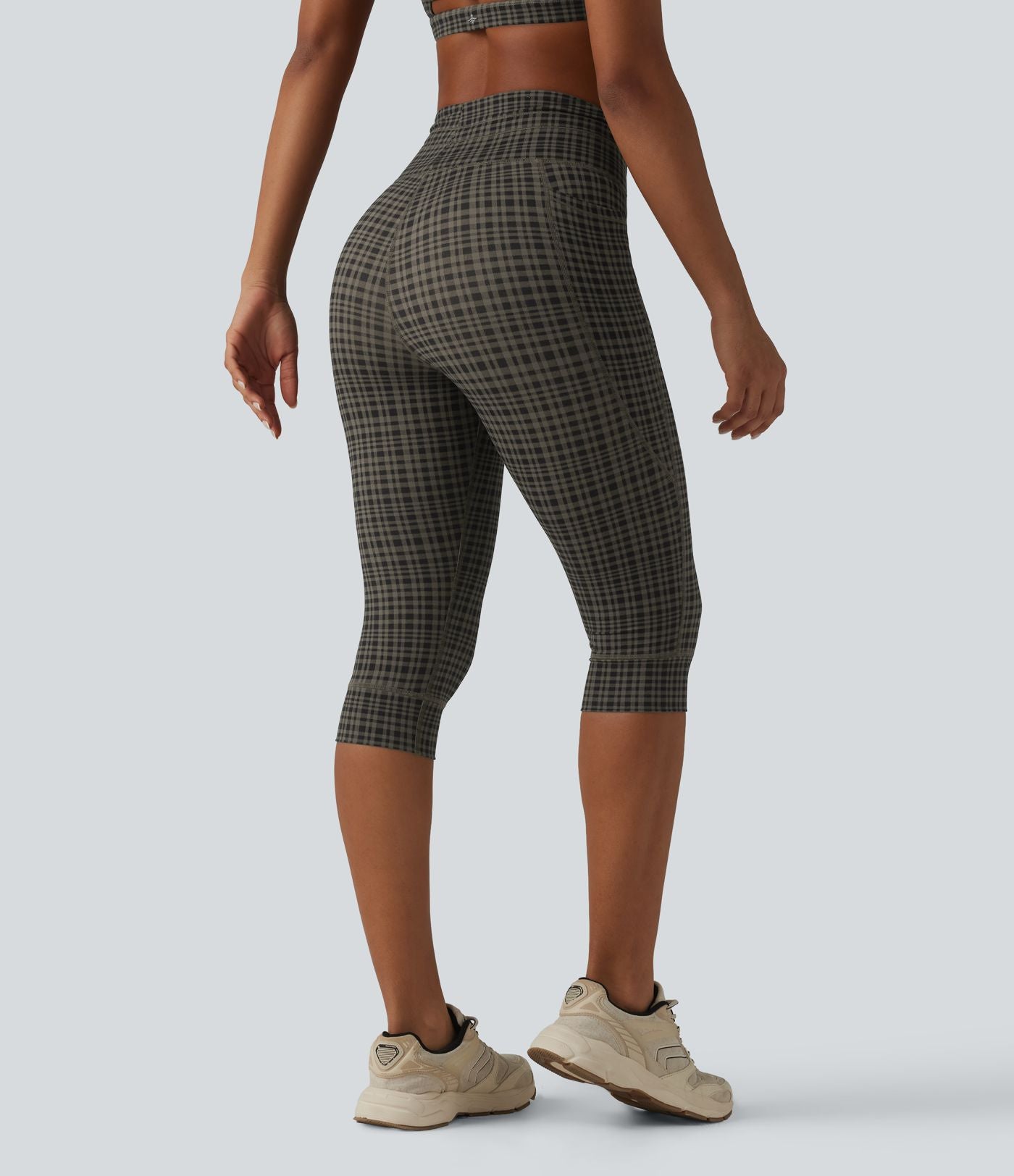 Legging de yoga Halara UltraSculpt™ à carreaux, taille haute, cordon de serrage et poches