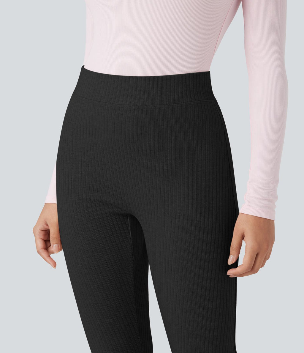 Legging détente côtelé 7/8 taille haute avec poches