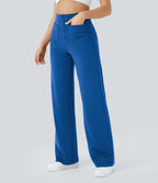 Pantalon taille haute coupe droite DayStretch avec poches