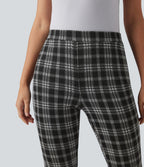 Halara Flex™ Pantalon skinny tailleur taille haute à motif pied-de-poule avec poches arrière