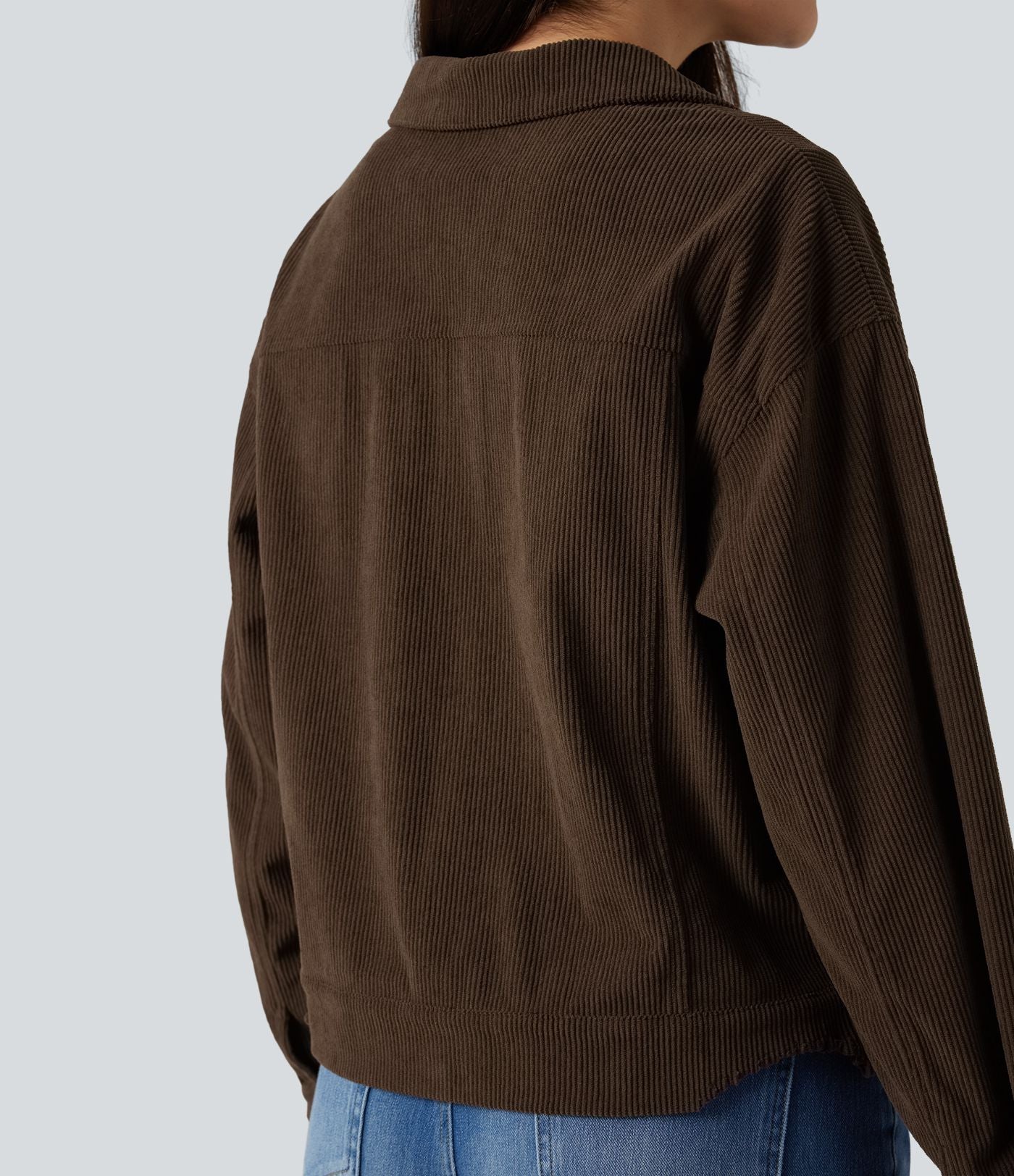 Veste chemise velours côtelé manches longues avec boutons et poches