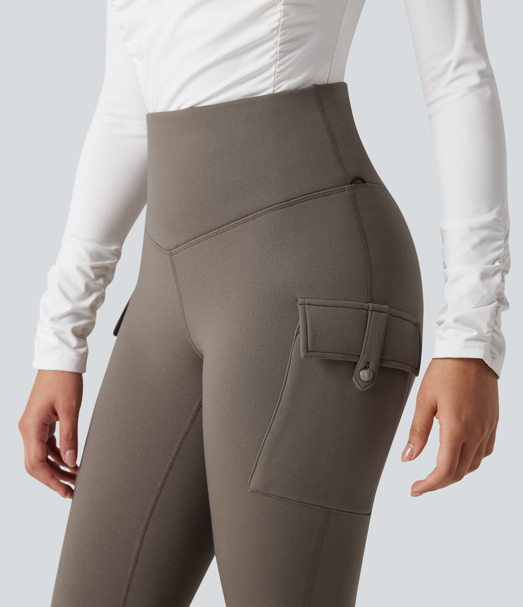 Legging de randonnée polaire gainant taille haute avec poches