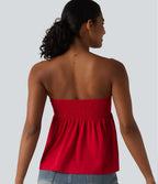 Haut bandeau babydoll Breezeful™ à smocks, bas volanté et séchage rapide
