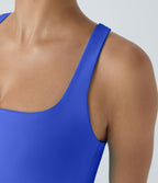 Débardeur yoga court SoftlyZero™ Airy col carré dos nu bretelles croisées effet frais InstantCool, bonnets A-C, protection solaire UPF50+