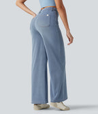 Jean large décontracté Halara Flex™ Curvy taille haute gainant avec poches