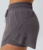Shorts Running 7,5cm 2 en1 Taille Mi-Haute Cordon de Serrage Empiècement Mesh Contrastant